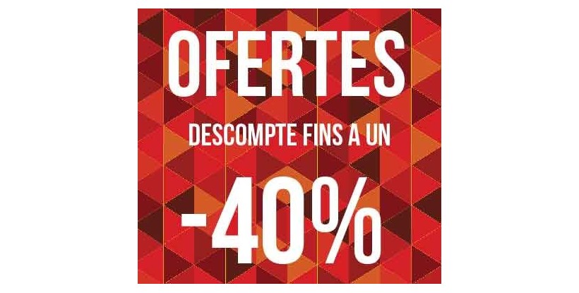 Cartel ofertas -40% triángulos